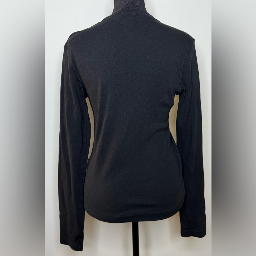 Ralph Lauren Sport 100% cotton black long sleeve fitted shirt polo logo med EUC - Picture 3 of 6
